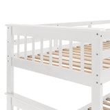 Stairway Twin-Over-Full Bunk Bed with Drawer, Storage and Guard Rail for Bedroom, Dorm, for Adults, White color(OLD SKU :LP000219AAK) - Home Elegance USA