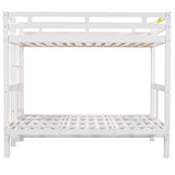 Twin over Full Bunk Bed,Down Bed can be Converted into Daybed,White - Home Elegance USA