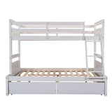 Twin over Full Bunk Bed with Storage - White(OLD SKU :LP000022AAK) - Home Elegance USA