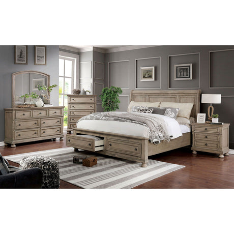 Wells - 5 Piece Queen Bedroom Set With Night Stand - Gray - Home Elegance USA