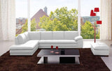 625 White Italian Leather Raf Sectional With Ottoman - 175443113331 - Rhfc - Ott - W | J&M | Home Elegance USA