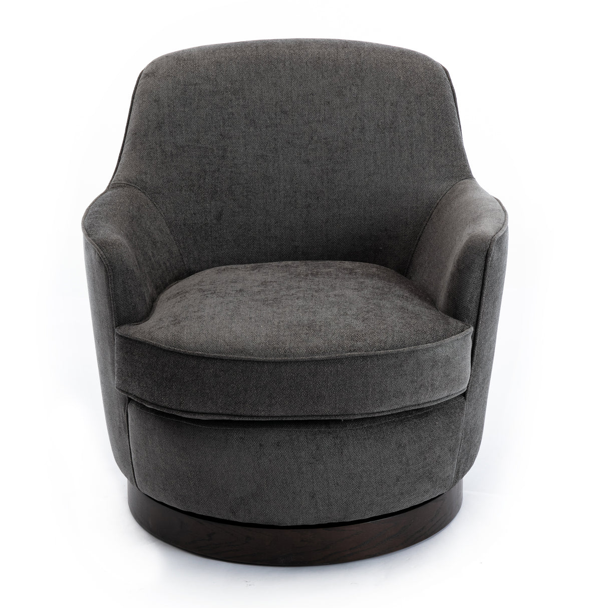 Richfield Charcoal Wood Base Swivel Chair - Home Elegance USA