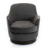 Richfield Charcoal Wood Base Swivel Chair - Home Elegance USA