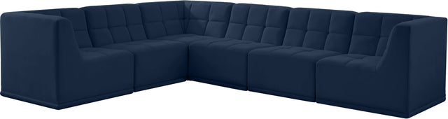 Relax - Modular Sectional 6 Piece - Navy - Fabric - Home Elegance USA