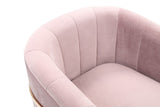 Modrest Trask Modern Pink Velvet & Rosegold Accent Chair - Home Elegance USA