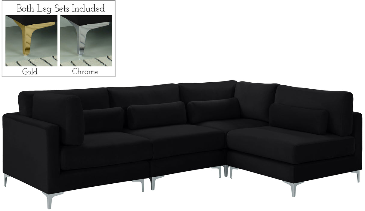 Julia - Modular Sectional 4 Piece - Black - Home Elegance USA