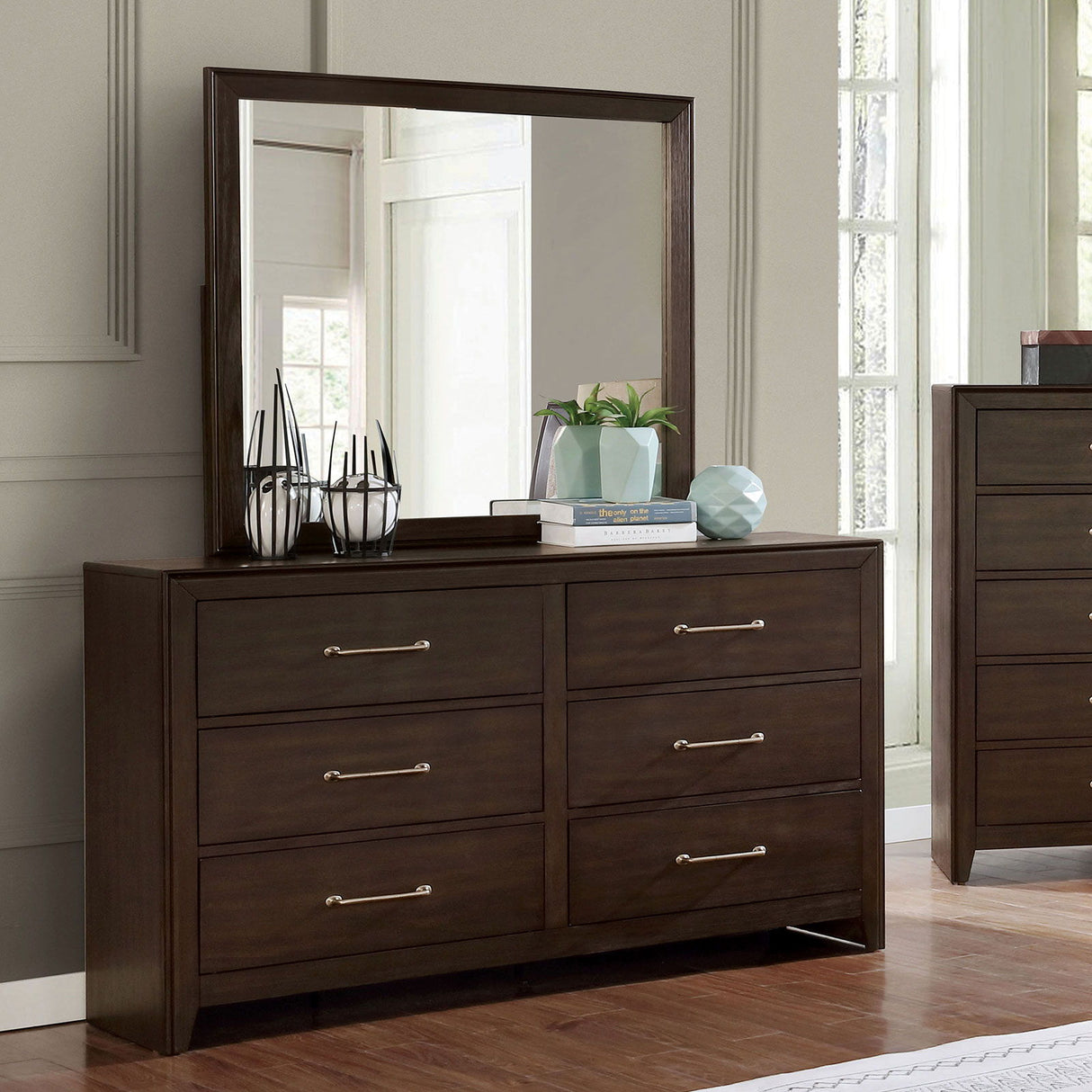 Jamie - 5 Piece Queen Bedroom Set With Chest - Walnut / Light Brown - Home Elegance USA