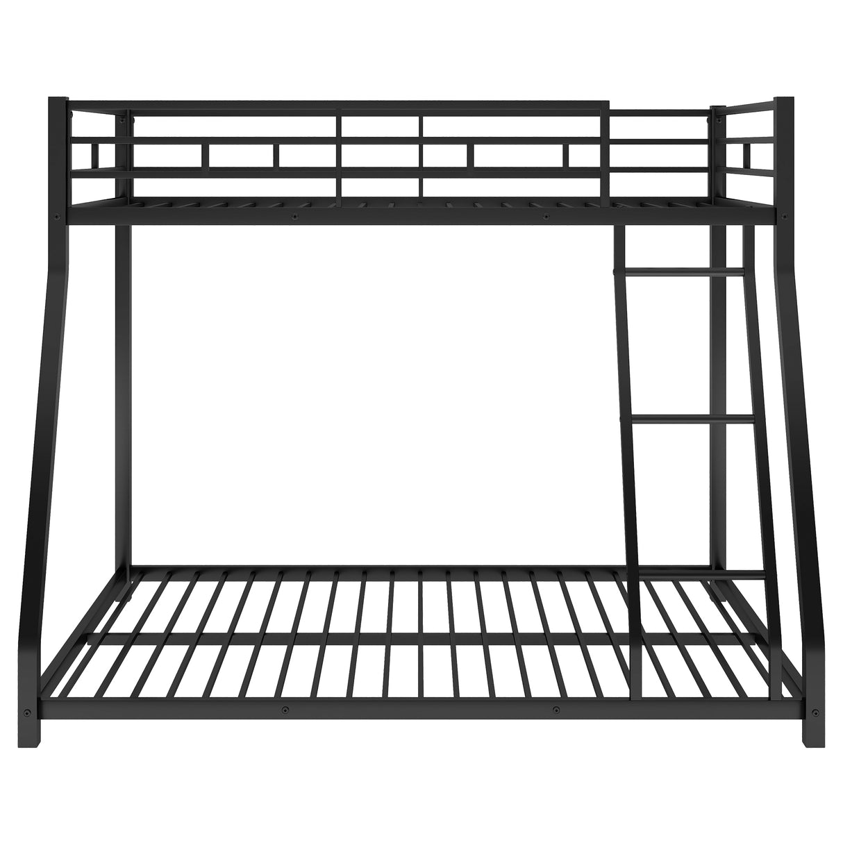 Metal Floor Bunk Bed, Twin over Full,Black(OLD SKU:MF193244AAB) - Home Elegance USA