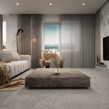 Charcoal Finish Solid Wood Low Profile Rough Coffee Table Home Elegance USA
