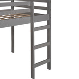 Twin Loft Bed with Slide, House Bed with Slide,Gray(OLD SKU :WF286245AAE) - Home Elegance USA