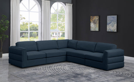 Beckham - Modular Sectional 5 Piece - Navy - Modern & Contemporary - Home Elegance USA