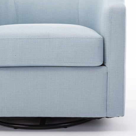 Isabelle Sky Blue Swivel Glider Barrel Chair - Home Elegance USA