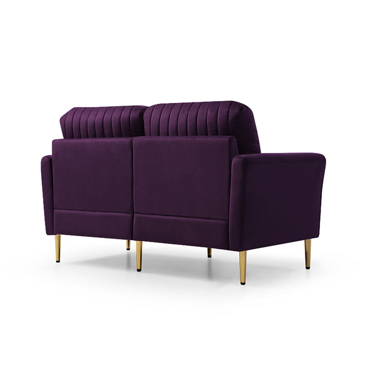 3 - Piece Sectional Sofa Set, Modern Velvet Upholstered Sofa Couch with Sturdy Metel Legs for Living Room, Apartment, 3 - Seater Sofa + 2 Piece Loveseat Sofa, Purple | Home Elegance USA