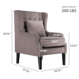 Vanbow.Modern chair with backrest, Bedroom, Living room, Reading chair(Brown) - Home Elegance USA