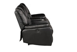 Hong Kong 3 Piece Power Reclining Sofa Set made with Faux Leather in Black Home Elegance USA