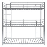 Metal Twin Size Triple Bunk Bed, Silver - Home Elegance USA