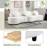 103.9" Modern Living Room Sofa Lamb Velvet Upholstered Couch Furniture for Home or Office, Beige - SG000860AAA - image - 5