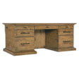 Big Sky Executive Desk 72.25-Inch Pecky Hickory Veneer Vintage Natural | Hooker Furniture