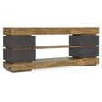 Big Sky Entertainment Console in Charcoal and Natural Hickory Finish – Hooker Furniture