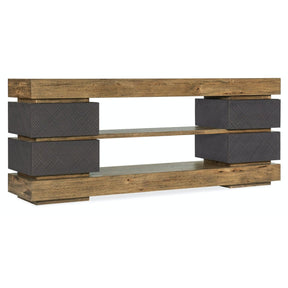 Big Sky Entertainment Console in Charcoal and Natural Hickory Finish – Hooker Furniture