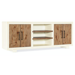 Big Sky Tahoe Entertainment Console Avalanche White & Vintage Natural – Hooker Furniture