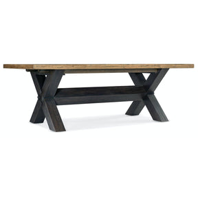 Big Sky 132-Inch Trestle Dining Table in Vintage Natural & Charred Timber Finish – Hooker Furniture