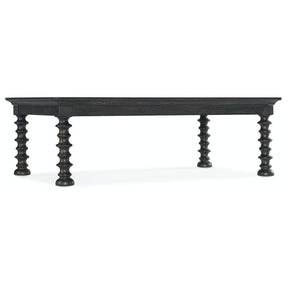 Big Sky Turned Leg Cocktail Table Charred Timber | Hooker Furniture