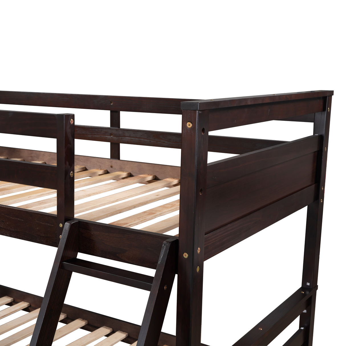 Twin over Full Bunk Bed with Storage - Espresso(OLD SKU :LP000022AAP) - Home Elegance USA