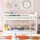 Twin Over Twin Bunk Bed with Ladder, White (Old SKU:LP000107AAK) - Home Elegance USA