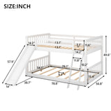 Full over Full Bunk Bed with Convertible Slide and Ladder, White - Home Elegance USA