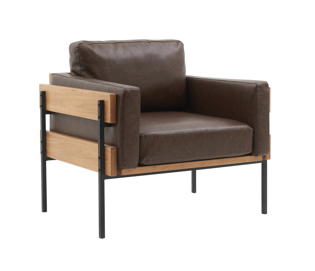 Single leisure sofa chair living room PU leather chair modern comfortable leisure armchair - Home Elegance USA
