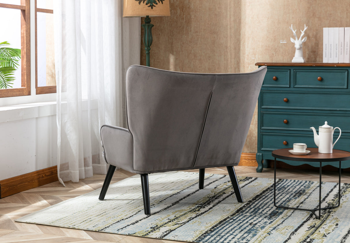 High Back Accent Chair .Comfortable Loveseat Fabric Padded Seat .Modern High Back Arm-sofa - Home Elegance USA