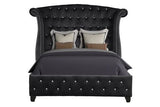 Sophia Upholstery Full Size Bed Made with Wood in Black Color - Home Elegance USA