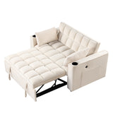 55.3" 4 - 1 Multi - functional Sofa Bed with Cup Holder and USB Port for Living Room or Apartments Milky White - SG000830AAA - image - 13