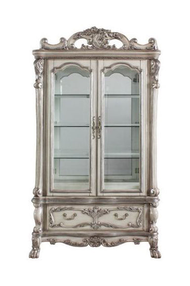 Acme Furniture - Dresden Curio Cabinet in Vintage Bone White - 68182