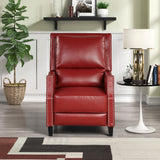 Push Back Recliner, Arms with Brass Nails, Red (29.5"x40"x42") - Home Elegance USA
