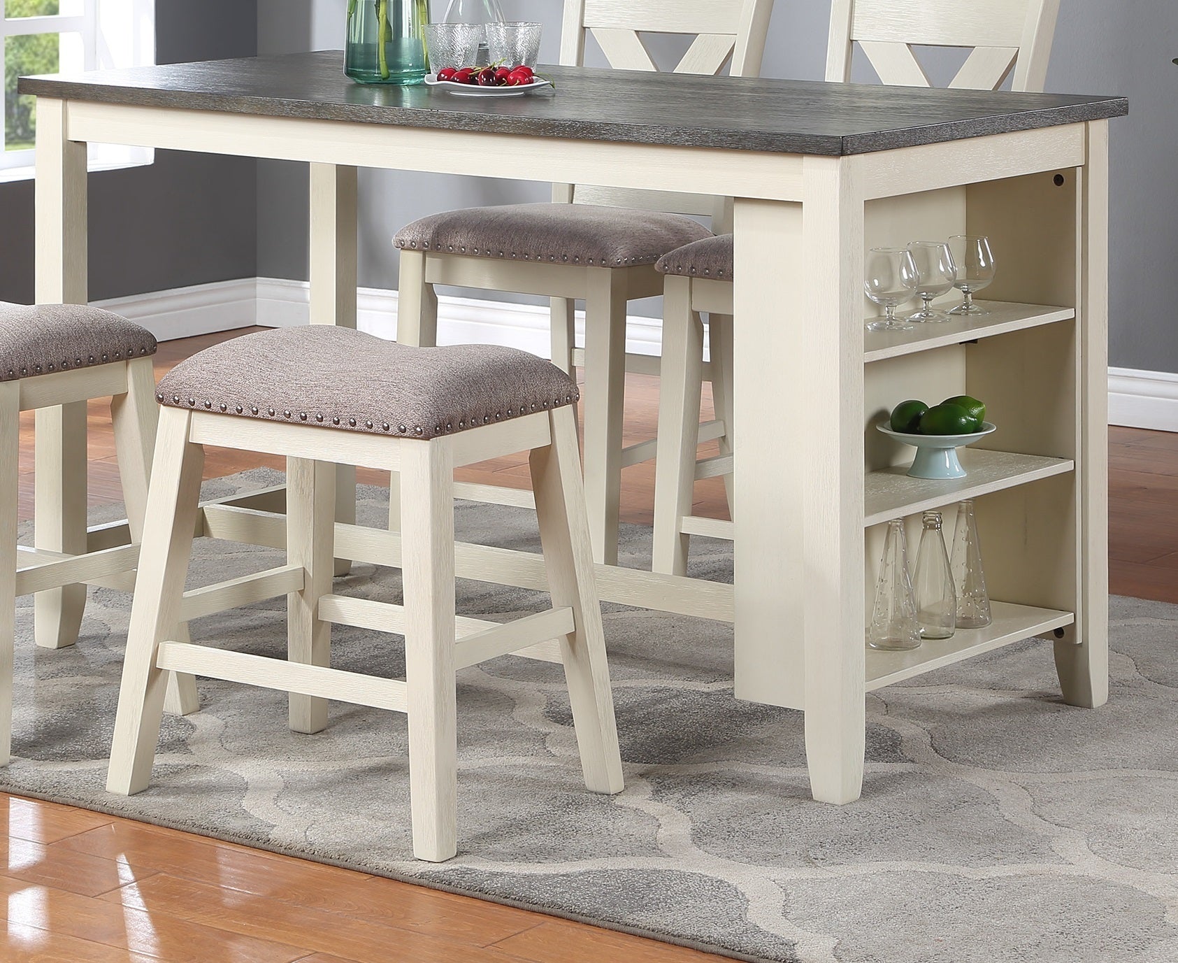 High kitchen table cheap with bar stools