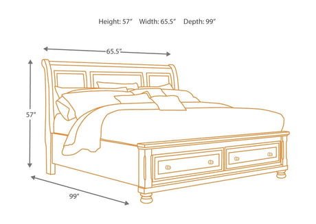 Porter - Rustic Brown - 6 Pc. - Dresser, Mirror, Chest, Queen Sleigh Bed With 2 Storage Drawers - Home Elegance USA