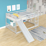 Full over Full bunkbed with Slied for white color - Home Elegance USA