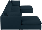 Mackenzie - Modular Sectional 6 Piece - Navy - Fabric - Modern & Contemporary - Home Elegance USA