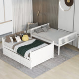 FULL OVER FULL BUNKBED WITH TWIN TRUNDLE AND 3 DRAWERS - Home Elegance USA