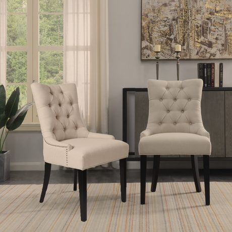 Dinng Chair Livingroom Chair with Bronze Nailhead（2 pcs set） - Home Elegance USA