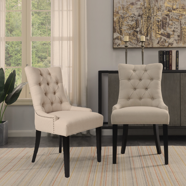 Dinng Chair Livingroom Chair with Bronze Nailhead（2 pcs set） - Home Elegance USA