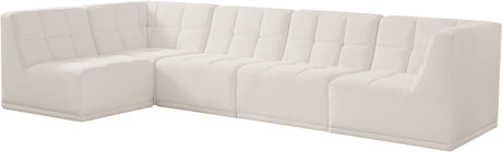 Relax - Modular Sectional 5 Piece - Cream - Fabric - Home Elegance USA