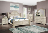 Pamphilos - Queen Bed & 1 Nightstand & Dresser & Mirror & Chest - Antique White - Home Elegance USA