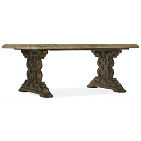 La Grange Le Vieux 122-Inch Double Pedestal Dining Table in Barnwood Finish – Hooker Furniture
