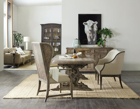 Hooker Furniture La Grange Le Vieux 86In Double Pedestal Table With 2-18In Leaves