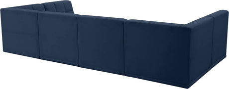 Relax - Modular Sectional 6 Piece - Navy - Home Elegance USA