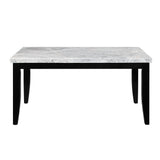 ACME Hussein DINING TABLE W/MARBLE TOP Marble Top & Black Finish DN01446 - Home Elegance USA