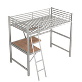 Twin Size Loft Metal&MDF Bed with Desk and Shelf, Silver (Old SKU:SM001105AAN-1) - Home Elegance USA